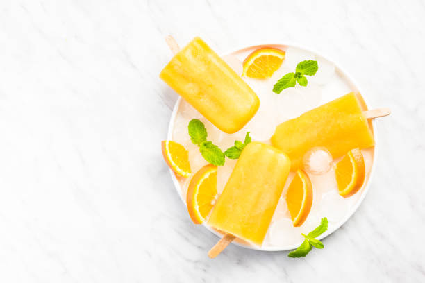 istock Summer fresh orange juice popsicles sorbet 1146608556
