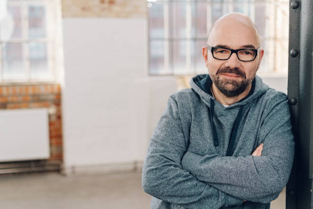 istock Portrait of middle-aged man wearing sweatshirt 1146609292