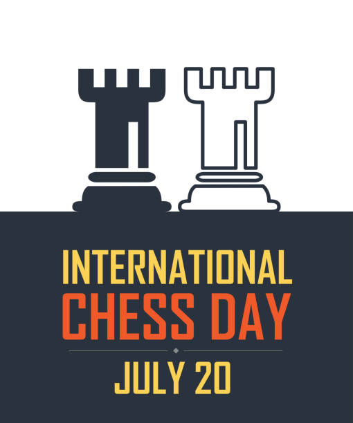 ilustrações de stock, clip art, desenhos animados e ícones de international chess day vector illustration on dark background. chess vector illustration. - checking the time illustrations