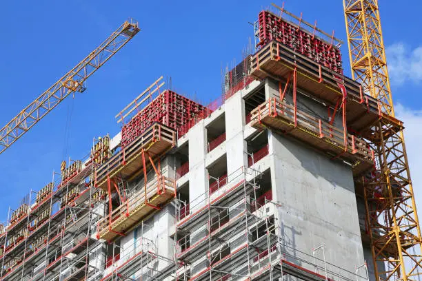 construction site of a high rise building