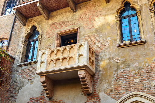 Balcony in the house of the legendary Shakespeare's Juliet in Verona, Italy