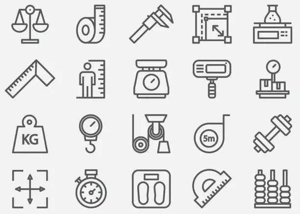 Vector illustration of Measuring Line Icons