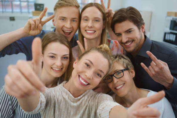 istock Fun happy group of young friends 1146636459