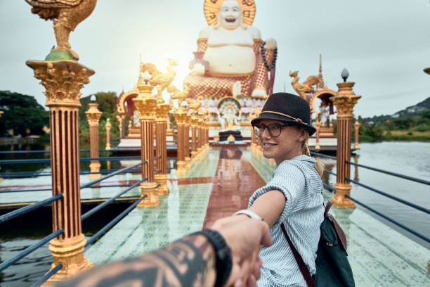 istock Visiting Asian Temple Wat Plai Laem 1146637131