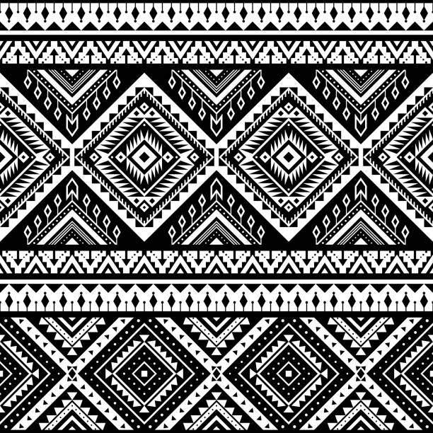 Aztec seamless pattern. Aztec seamless pattern, vector. Native american motifs. Tribal geometric background. Can be used for textile design, yoga clothes and accessories, backpacks, bags, phone cases, etc. Cherokee stock illustrations