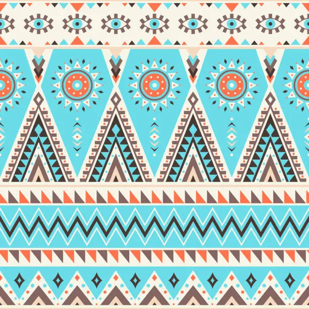 Vector illustration of Tribal geometric seamless pattern.