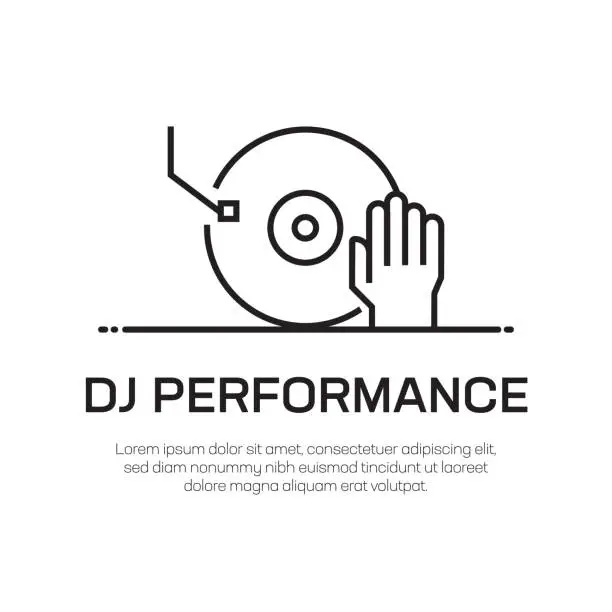 Vector illustration of DJ Performance Vector Line Icon - Simple Thin Line Icon, Premium Quality Design Element