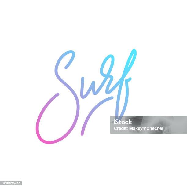 Surf Punk Lettering Surf Lettering Modern Vibrant Colorful Surf Vector Label Stock ...
