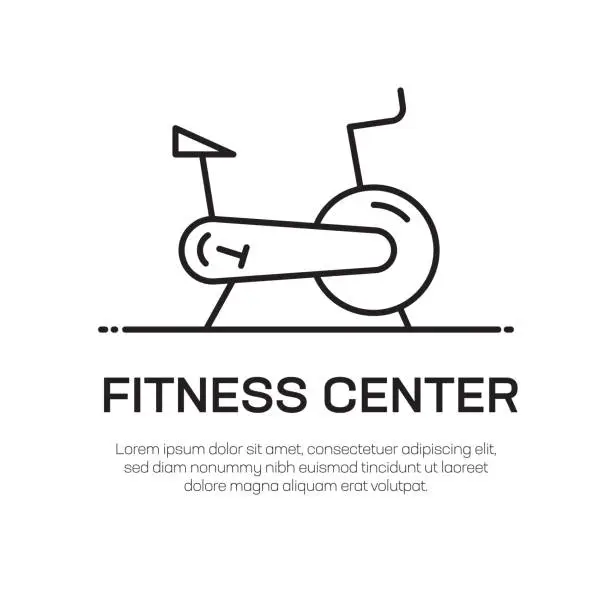 Vector illustration of Fitness Center Vector Line Icon - Simple Thin Line Icon, Premium Quality Design Element