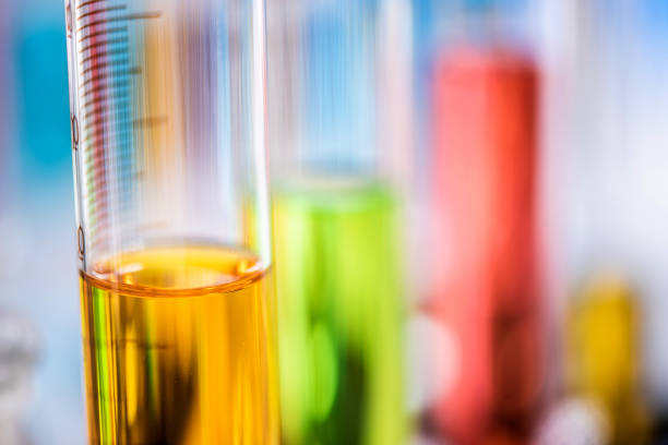 Titration technique in the laboratory.