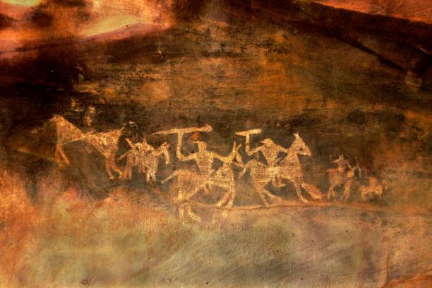 istock Warriors on Horse Back, Bhimbetka 1146651888