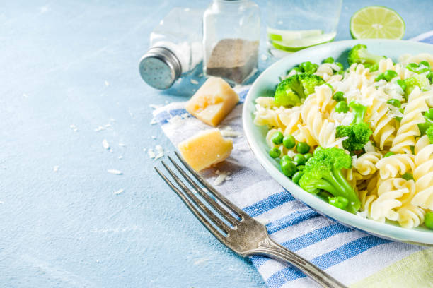istock Pasta with green vegetables and cheese 1146652132