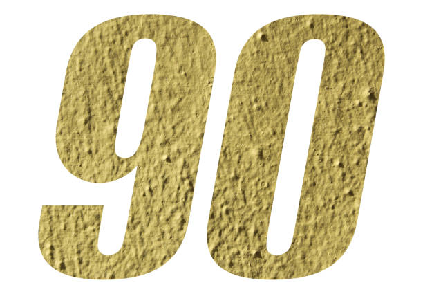 istock Number 90 with yellow wall on white background 1146652981