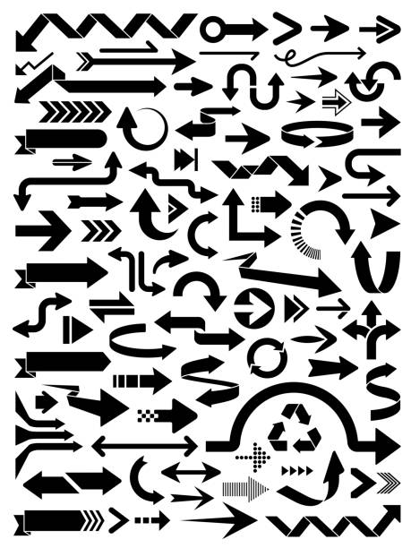 ikony strzałek - repetition spotted arrow sign loading stock illustrations