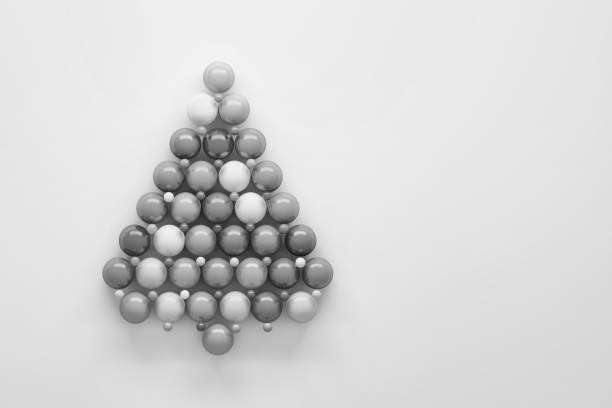 istock Concept Christmas Tree in black and white colors 1146655441