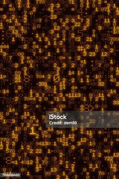 Abstract Digital Code Numbers In Wire Grid Background Stock Photo ...