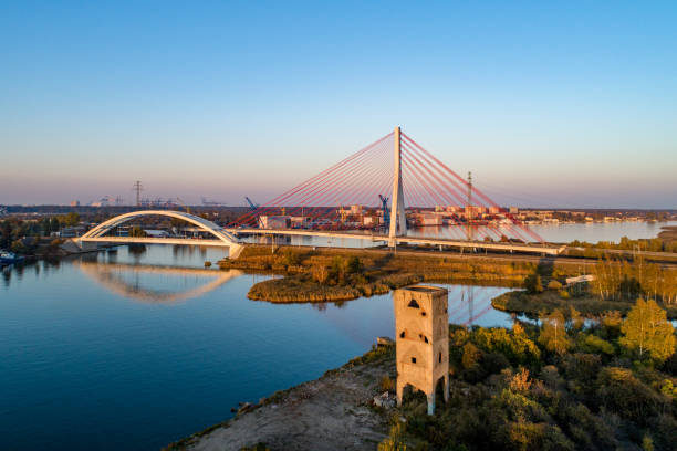 istock Modern cable-stayed and suspension bridges in Gdansk, Poland 1146656895