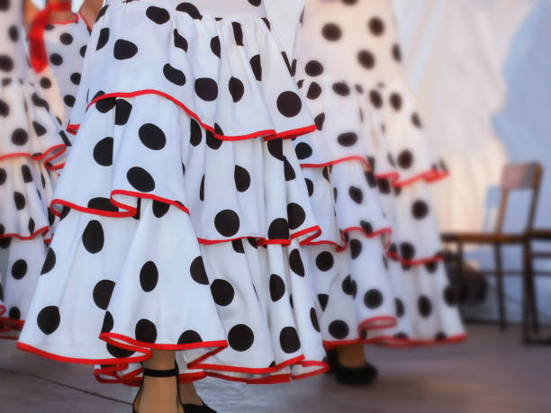 Dress of a flamenco dancer, Spanish dancer, polka dots, stock photo