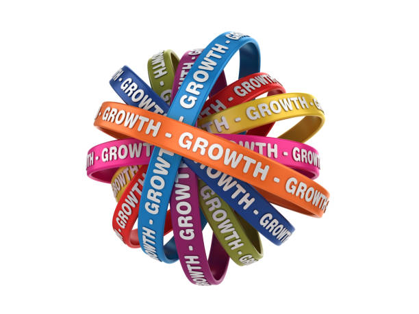 istock Circular Ribbons with GROWTH Word - 3D Rendering 1146661523