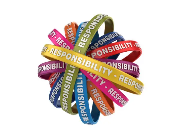 Photo of Circular Ribbons with RESPONSIBILITY Word - 3D Rendering
