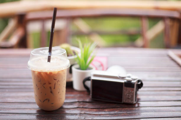 Iced coffee in coffee shop.