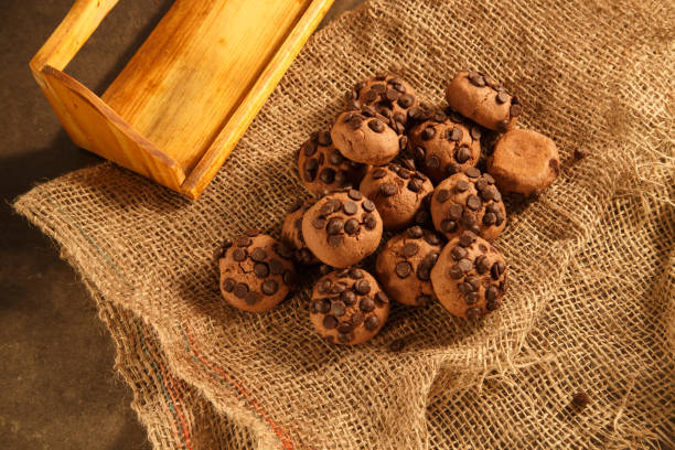 istock cookies with chocolate crumbs on canvas 1146667633