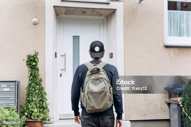 The Tourist Or The Student With The Backpack Stock Photo - Download Image Now - Arrival, Residential Building, House