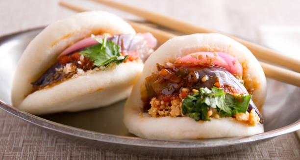 Bao Nation Eggplant Vegetarian dumpling sandwich