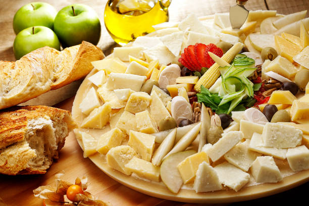 istock Cheese table with Italian bread and fruits 1146673711