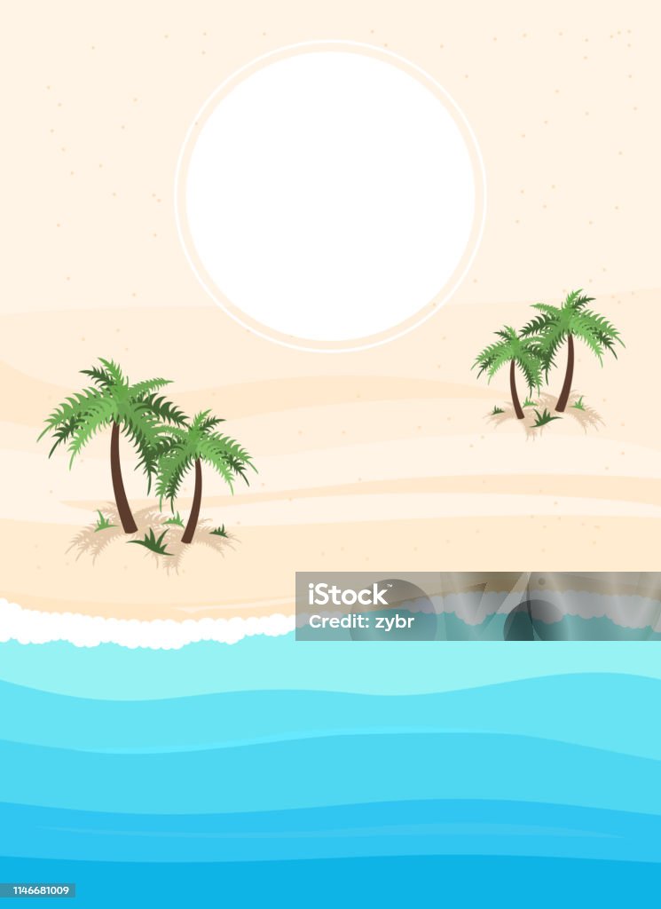 Simple Ocean Landscape Background Stock Illustration - Download ...