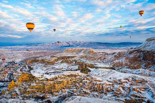 Snow and Air Balloon Cappadocia