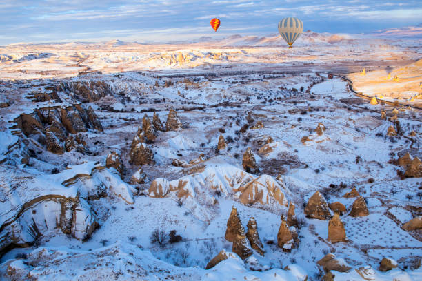 istock Snow and Air Balloon Cappadocia 1146683129