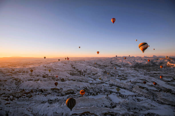 Snow and Air Balloon Cappadocia