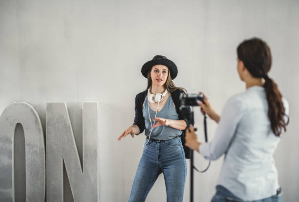 istock Female Influencer Vlogging in a Studio 1146686725