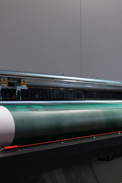 istock Massive machinery. Professional  printing facility, big vinyl rolls, ready for export. 1146686751