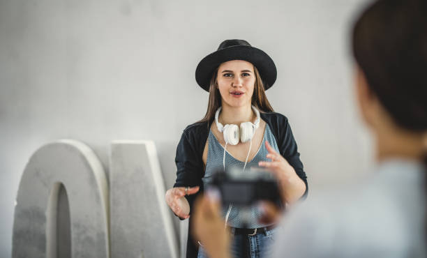 istock Female Influencer Vlogging in a Studio 1146686902