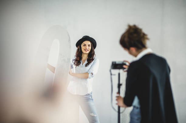 Female Influencer Vlogging in a Studio