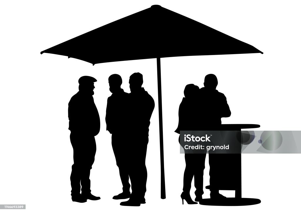 Cafe whit people People in urban cafe on white background Cafeteria stock vector