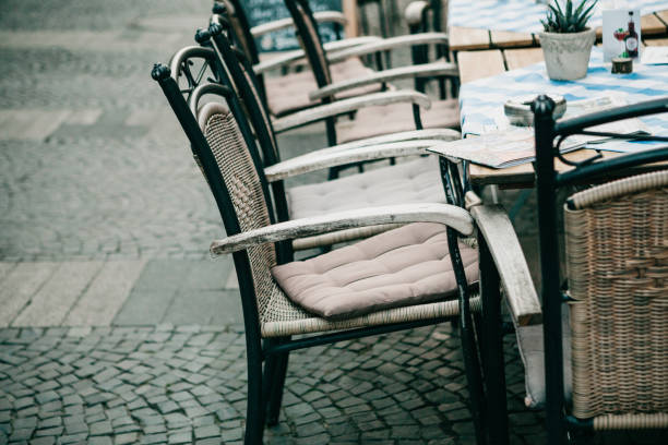 istock Chairs in a row in the outdoor cafe 1146694866