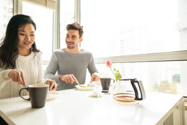 istock Starting day with breakfast and coffee together 1146696072