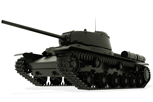 Tank isolated on white background. 3D rendering