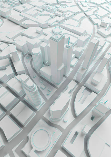 istock white abstract low poly city with blue lines 1146699266