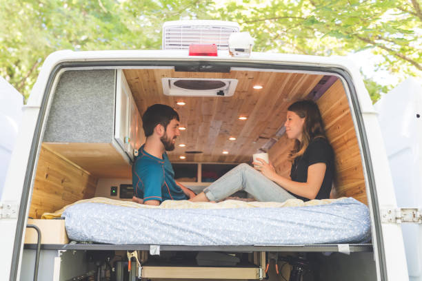 istock Millennial couple living in a van 1146702215