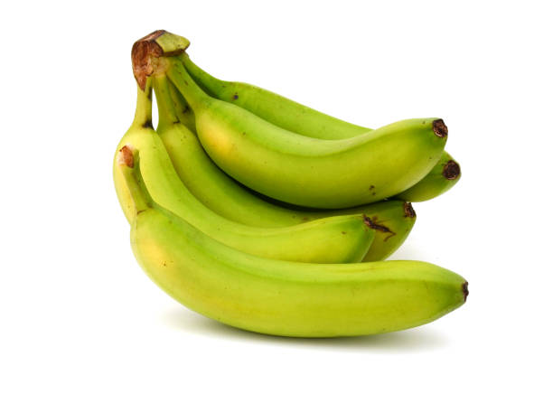 istock Green banana isolated on white background 1146708909