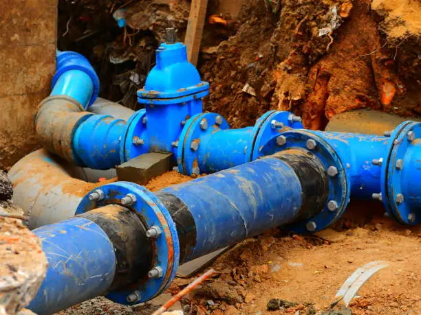 Photo of Pipes and valves underground