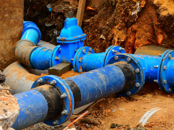 pipes and valves underground - water pipe rusty dirty equipment imagens e fotografias de stock