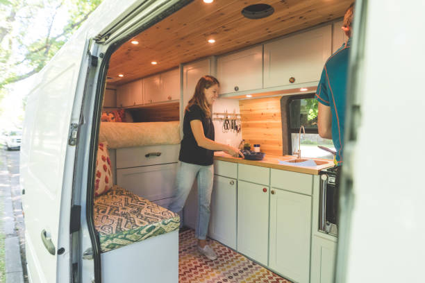 istock Millennial couple living in a van 1146712442