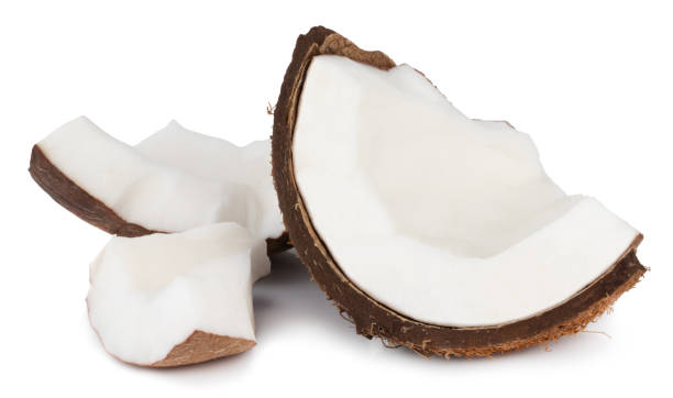 istock Coconut pieces isolated on white background with clipping path 1146712496