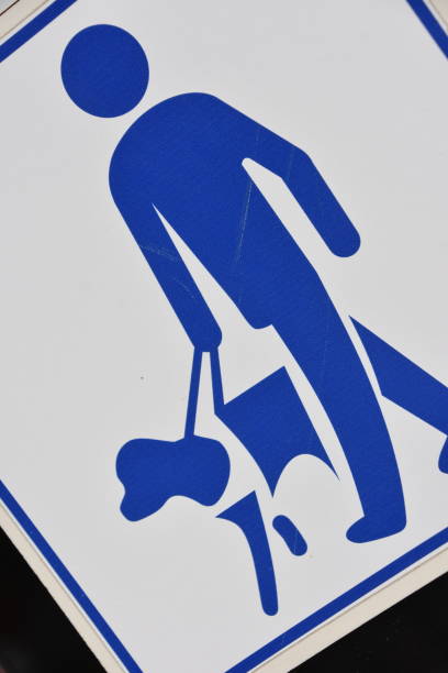A sign for the blind and a guide dog