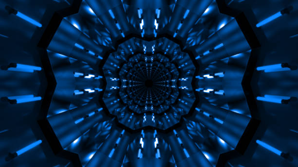istock Blue 3D Futuristic Background Tunnel 1146713331